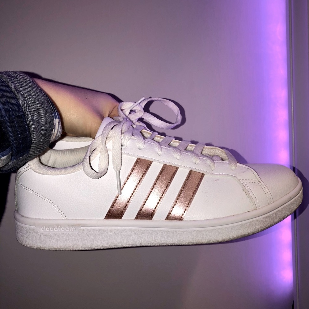 White women’s Adida sneakers